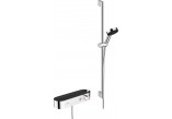 System prysznicowy Hansgrohe Pulsify Select 105 3jet Relexation, słuchawka z wężem, drążkiem 65cm i baterią termostatyczną, chrom