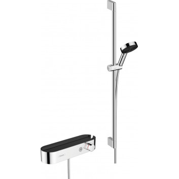 System prysznicowy Hansgrohe Pulsify Select 105 3jet Relexation, słuchawka z wężem, drążkiem 65cm i baterią termostatyczną, chrom