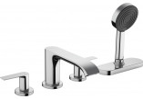 Wannenarmatur mit 4 anschlüssen Hansgrohe Finoris, montaż am Wannenrand, sBox, 2 wyjścia wody, Chrom