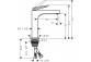 Waschtischarmatur Axor Citterio, stehend, Höhe 210mm, Halter dźwigniowy, Set Ablauf- push-open, szlif diamentowy, Chrom