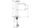 Waschtischarmatur Axor One, stehend, Höhe 155mm, Halter dźwigniowy, Set Ablauf- push-open, Chrom