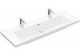 Waschtisch mit unterschrank Villeroy & Boch Subway 3.0, 130x47cm, z Überlauf, 2 otwory na armaturę, Weiss Alpin