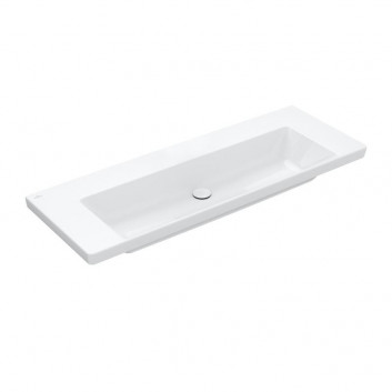 Waschtisch mit unterschrank Villeroy & Boch Subway 3.0, 130x47cm, z Überlauf, 2 otwory na armaturę, Weiss Alpin