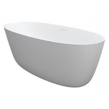 Badewanne freistehend Riho Oval, 160x72cm, Solid Surface, weiß