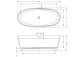 Badewanne freistehend Riho Oval, 160x72cm, Solid Surface, weiß