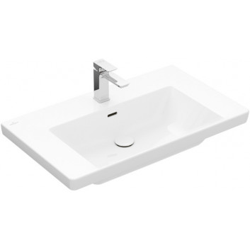 Waschtisch mit unterschrank Villeroy & Boch Subway 3.0, 100x47cm, z Überlauf, otwór na armaturę, Weiss Alpin