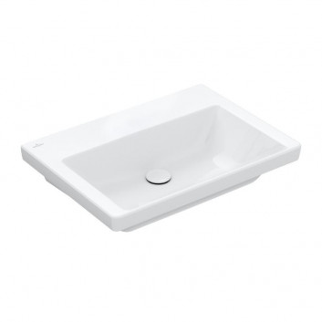 Waschtisch mit unterschrank Villeroy & Boch Subway 3.0, 80x47cm, ohne Überlauf, ohne Hahnloch na armaturę, Weiss Alpin