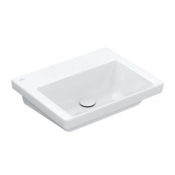 Wandwaschtisch Villeroy & Boch Subway 3.0, 55x44cm, z Überlauf, otwór na armaturę, Weiss Alpin