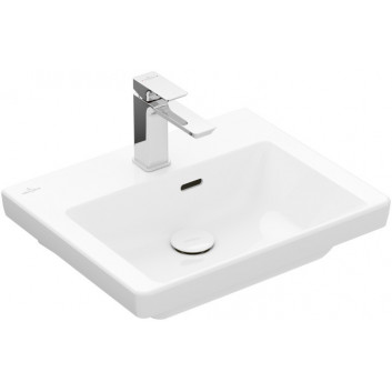 Wandwaschtisch Villeroy & Boch Subway 3.0, 55x44cm, z Überlauf, otwór na armaturę, Weiss Alpin