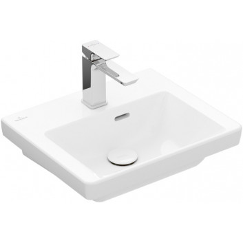 Wandwaschtisch Villeroy & Boch Subway 3.0, 50x40cm, z Überlauf, otwór na armaturę, Weiss Alpin