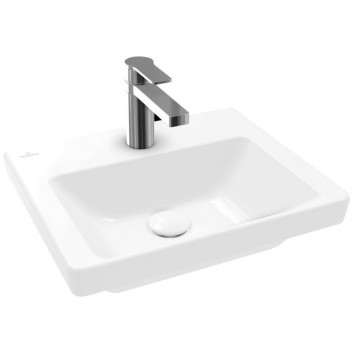 Wandwaschtisch Villeroy & Boch Subway 3.0, 50x40cm, z Überlauf, otwór na armaturę, Weiss Alpin