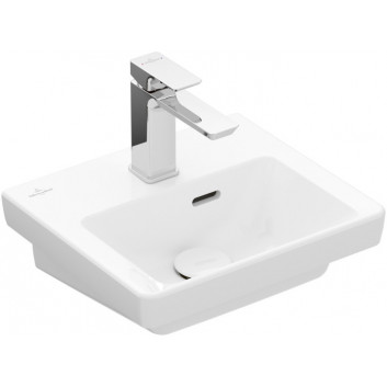 Wandwaschtisch/mit Unterschrank Villeroy & Boch Subway 3.0, 45x37cm, z Überlauf, otwór na armaturę, Weiss Alpin