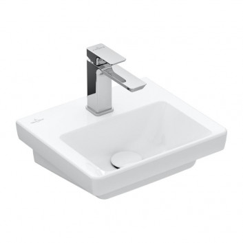 Wandwaschtisch/mit Unterschrank Villeroy & Boch Subway 3.0, 45x37cm, z Überlauf, otwór na armaturę, Weiss Alpin