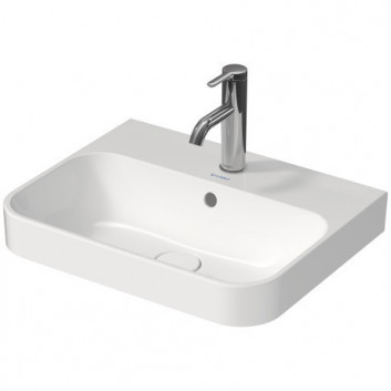 Aufsatzwaschtisch Duravit Happy D.2, 50x40xm, Überlauf, 1 Hahnloch, zawór Push-Open, weiß