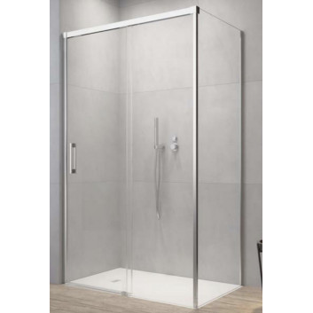 Front für Duschkabine Radaway Nes 8 Black KDS I 140, Tür rechts, Glas transparent, 1400x2000mm, schwarz profil