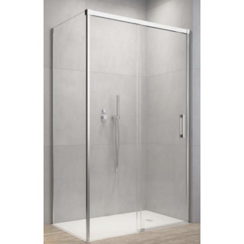 Front für Duschkabine Radaway Nes 8 Black KDS I 140, Tür rechts, Glas transparent, 1400x2000mm, schwarz profil