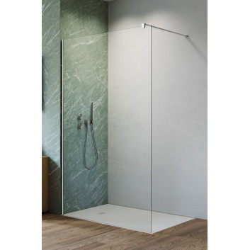 Tür Schiebe- walk-in Radaway Furo Black, rechts, mit Wand, 90x200cm, Glas transparent, profil schwarz