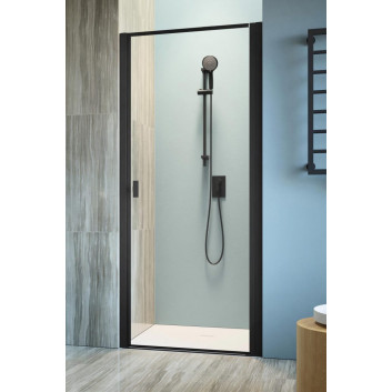 Front für Duschkabine Radaway Nes 8 Black KDS I 140, Tür links, Glas transparent, 1400x2000mm, schwarz profil