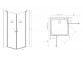 Duschkabine Radaway Nes Black KDD II 80, Teil links, 800x2000mm, profil schwarz