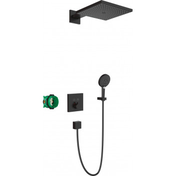 Duschsystem Hansgrohe Raindance E, Unterputz, Armattur thermostatisch ShowerSelect, 2 wyjścia wody, schwarz matt