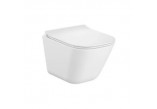 Becken WC abgehängt, Roca Gap Square Rimless Compacto 48×34 cm - weiß
