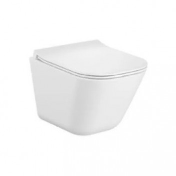 Becken WC abgehängt, Roca Gap Square Rimless Compacto 48×34 cm - weiß