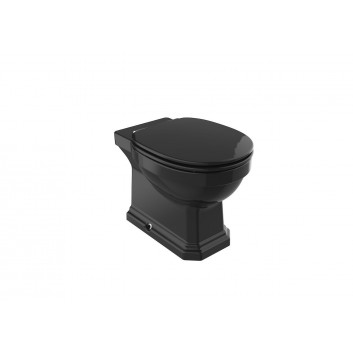 Becken für kompakt-wc WC Roca Carmen Black Rimless, 67x37cm, Abfluss doppelt, schwarz