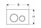 Betätigungstaste uruchamiający Geberit Sigma20, do spłukiwania dwudzielnego, imitacja betonu/Chrom