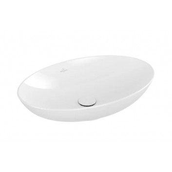 Aufsatzwaschtisch Villeroy & Boch Loop & Friends, 56x38cm, oval, ohne Überlauf, Weiss Alpin
