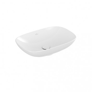 Aufsatzwaschtisch Villeroy & Boch Loop & Friends, 56x38cm, z Überlauf, Weiss Alpin CeramicPlus