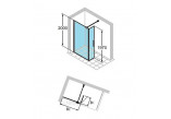 Huppe Walk-in Design Pure 130 Chrom Glas transparent Anti Plaque