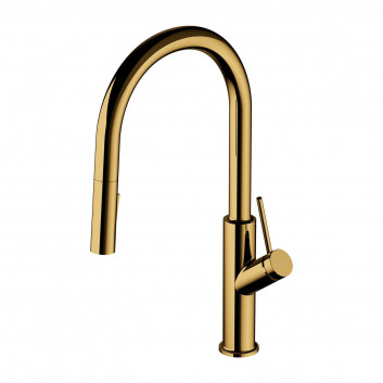 Armatur kuchenne Omnires Bend, stehend, Höhe 444mm, wyciągana i obracana Auslauf, golden