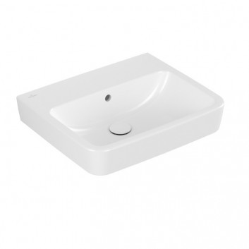 Aufsatzwaschtisch Villeroy & Boch O.novo, 55x46cm, z Überlauf, Hahnloch, Weiss Alpin