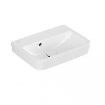 Wandwaschtisch Villeroy & Boch O.novo, 50x37cm, z Überlauf, Hahnloch, Weiss Alpin