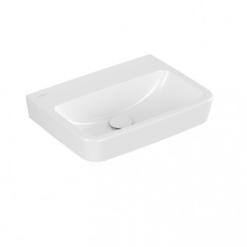 Wandwaschtisch Villeroy & Boch O.novo, 50x37cm, z Überlauf, ohne Hahnloch, Weiss Alpin