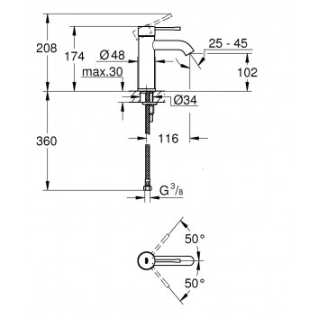 Waschtischarmatur Grohe Essence stehend, supersteel