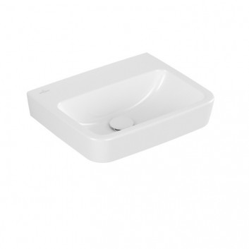 Wandwaschtisch Villeroy & Boch O.novo, 45x37cm, z Überlauf, ohne Hahnloch, Weiss Alpin