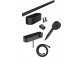 Dusch-set Hansgrohe WallStoris, Aufputz-, Armattur thermostatisch, 1 wyjście wody, mit Korb, wieszakiem i suwakiem, schwarz matt