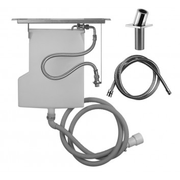 System odprowadzania słuchawki prysznicowej für den Wannenrand Gessi Rilievo, warm bronze brushed PVD