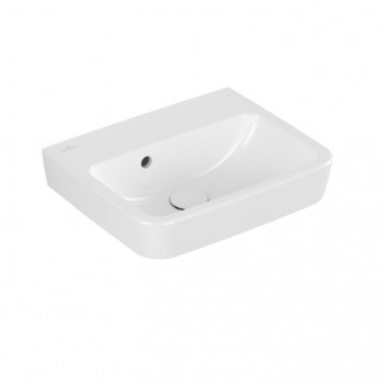 Aufsatzwaschtisch Villeroy & Boch O.novo, 45x37cm, ohne Überlauf, Hahnloch, Weiss Alpin