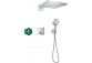 Duschsystem Hansgrohe Raindance E 300 1jet ShowerSelect Square, Unterputz, Armatur thermostatisch, Kopfbrause 30x30cm, Handbrause 3-Funktions, Chrom