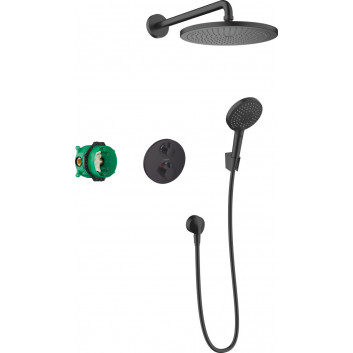 Duschsystem Hansgrohe Croma 280 1jet Ecostat S, Unterputz, Armatur thermostatisch, Kopfbrause 28cm, Handbrause 3-Funktions, Chrom