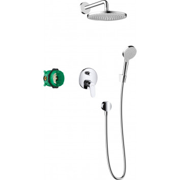 Duschsystem Hansgrohe Crometta E 240 1jet, Unterputz, Armatur Einhebel-, Kopfbrause 24x24cm, Handbrause 2-Funktions-, Chrom
