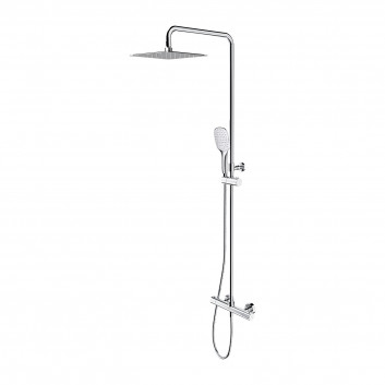 Duschsystem Omnires Sacramento, Aufputz-, 2 wyjścia wody, Kopfbrause 25x25cm, Handbrause 3-Funktions, Chrom