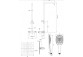 Duschsystem Omnires Sacramento, Aufputz-, 2 wyjścia wody, Kopfbrause 25x25cm, Handbrause 3-Funktions, Chrom