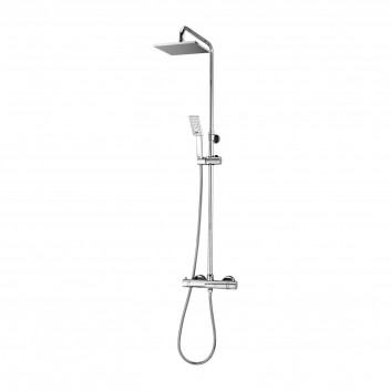 Thermostatisch Duschsystem Omnires Y, Aufputz-, 2 wyjścia wody, Kopfbrause rund 25cm, Handbrause 3-Funktions, Chrom
