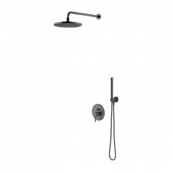 Duschsystem Omnires Y, Unterputz, 2 wyjścia wody, Kopfbrause 25cm, Handbrause 1-Funktions-, grafit