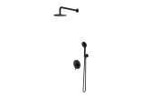 Thermostatisch Dusch-Set Omnires Y, Unterputz, 2 wyjścia wody, Kopfbrause 25cm, Handbrause 5-funkcyjna, schwarz matt