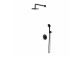 Thermostatisch Dusch-Set Omnires Y, Unterputz, 2 wyjścia wody, Kopfbrause 25cm, Handbrause 5-funkcyjna, schwarz matt