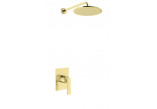 Unterputz Dusch-Set Kohlman Experience Gold, mit Kopfbrause okrągłą 25cm i Handbrause 1-funkcyjną, golden Glanz